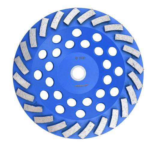 4PK 7” Spiral Turbo Concrete Diamond Grinding Cup Wheel 24 Segs 5/8”-11 Arbor 